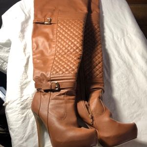 Brown over the knee boots